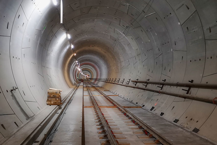 tunnel view at the Oslo Follo Line project